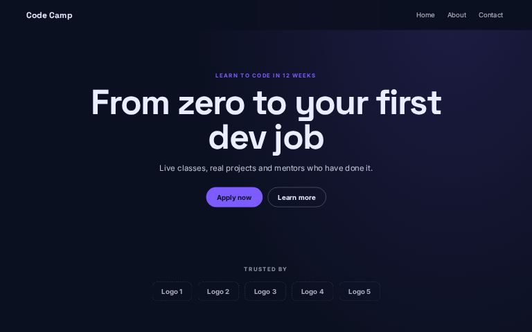 Code Camp website template