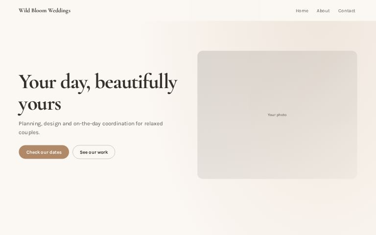 Wild Bloom Weddings website template